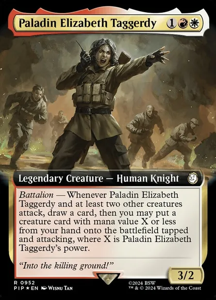 Paladin Elizabeth Taggerdy, Magic card PIP 952 — Fallout set