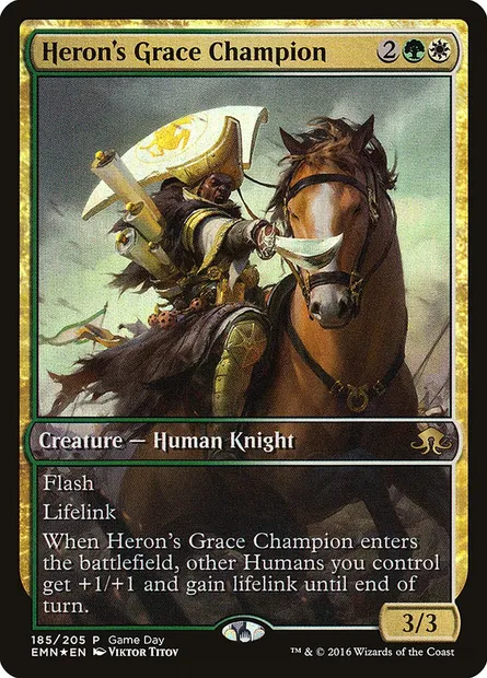Heron's Grace Champion, Magic card PEMN 185 — Eldritch Moon Promos set