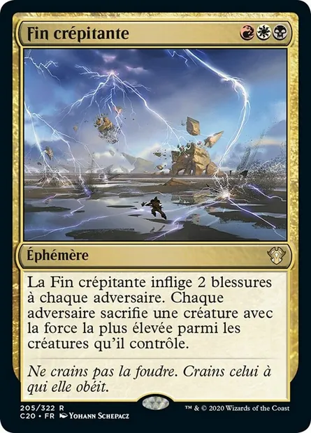 Fin crépitante, carte Magic C20 205 — extension Commander 2020
