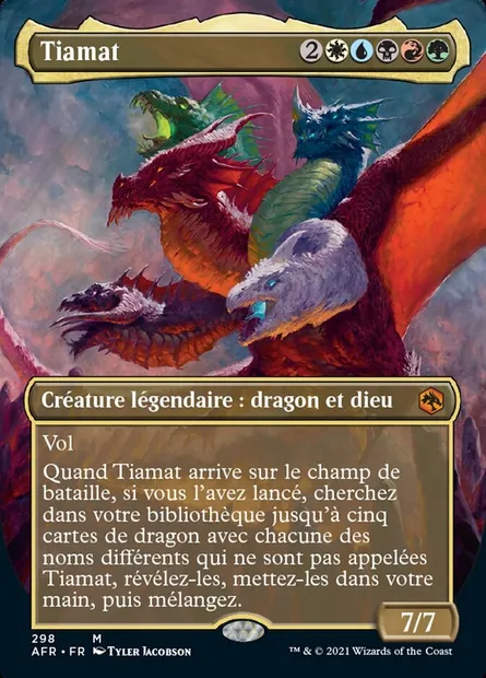 Tiamat, carte Magic AFR 298 — extension Forgotten Realms: Aventures dans les Royaumes Oubliés