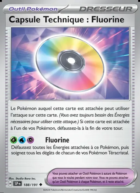 Capsule Technique : Fluorine, carte Pokémon SSP 188 — extension Étincelles Déferlantes