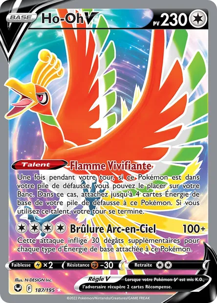 Ho-Oh V, carte Pokémon SIT 187 — extension Tempête Argentée