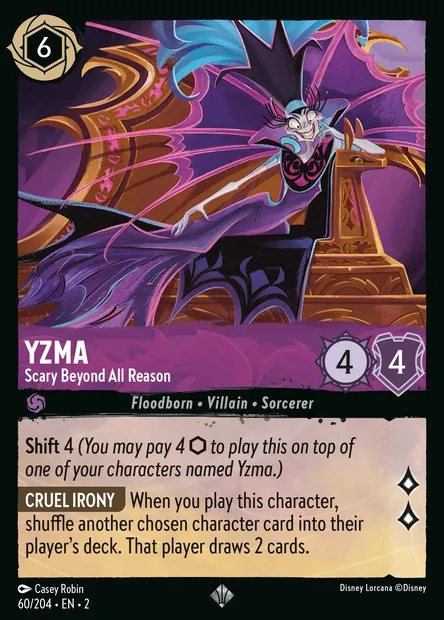 Yzma - Scary Beyond All Reason, Disney Lorcana card CH2-060 — Rise of the Floodborn set