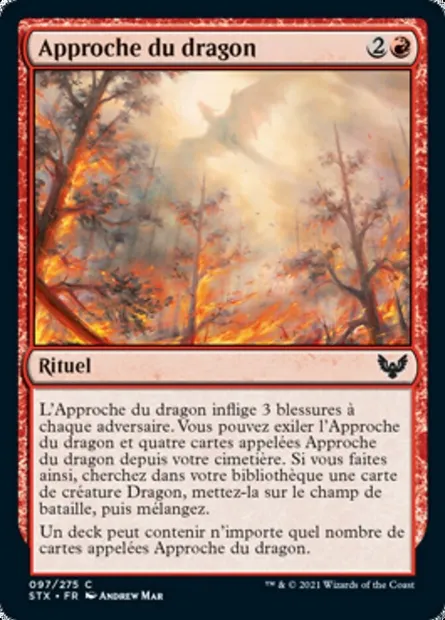 Approche du dragon, carte Magic STX 97 — extension Strixhaven: l'Académie des Mages
