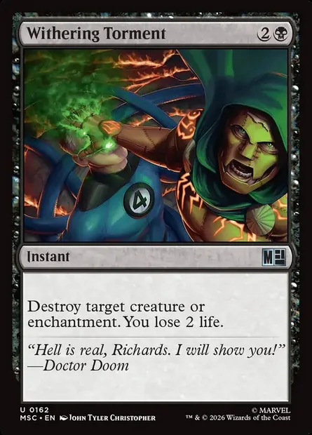 Withering Torment, Magic card MSC 162 — Marvel Super Heroes Commander set