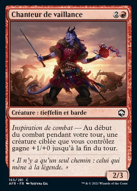 Chanteur de vaillance, carte Magic AFR 165 — extension Forgotten Realms: Aventures dans les Royaumes Oubliés