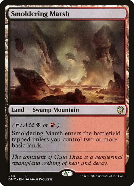 Smoldering Marsh, Magic card DMC 234 — Dominaria United Commander set