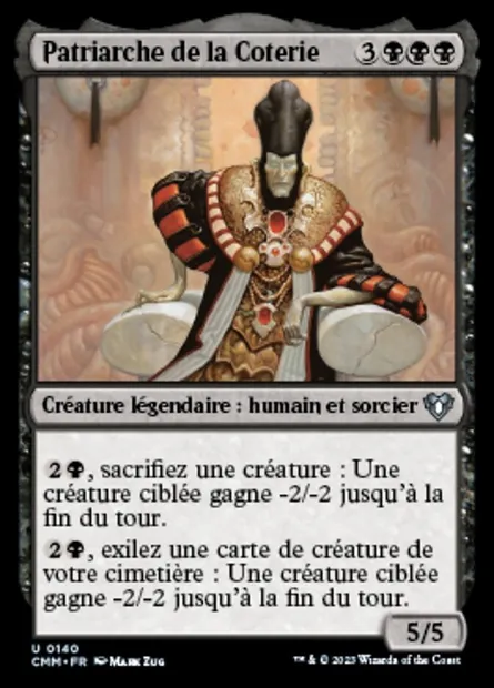 Patriarche de la Coterie, carte Magic CMM 140 — extension Commander Masters