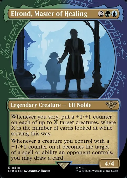 Elrond, maître des soins, carte Magic LTR 810 — extension Le Seigneur des Anneaux : chroniques de la Terre du Milieu
