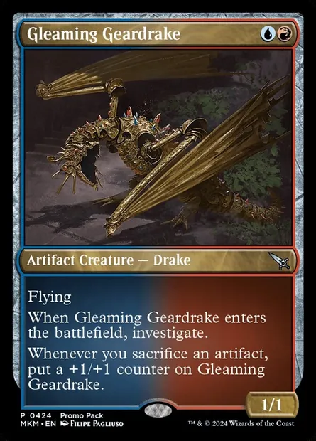 Gleaming Geardrake, Magic card MKM 424 — Murders at Karlov Manor set