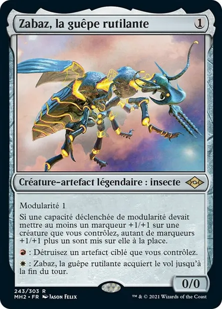 Zabaz, la guêpe rutilante, carte Magic MH2 243 — extension Horizons du Modern 2