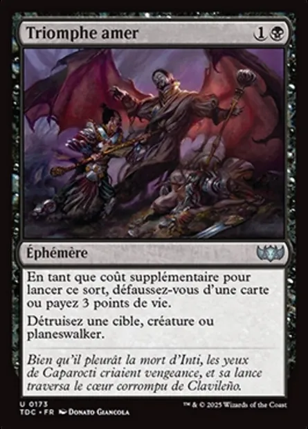 Triomphe amer, carte Magic TDC 173 — extension Tarkir: Dragonstorm Commander