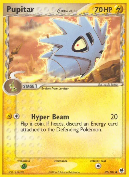 Pupitar δ, Pokémon card DF 59 — Dragon Frontiers set