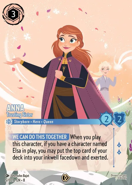 Anna - Trusting Sister, Disney Lorcana card CC1-005 — Curator's Collection: Heroines Edition set