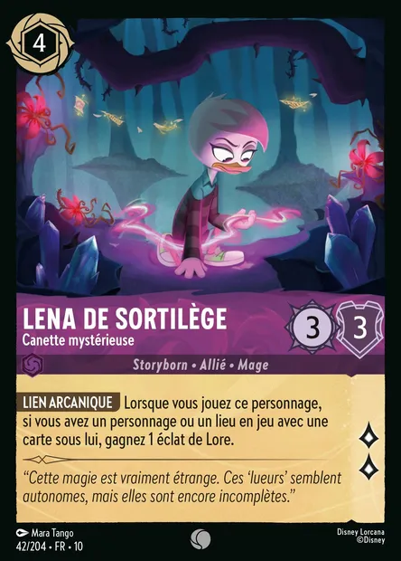 Lena de Sortilège - Canette mystérieuse, carte Disney Lorcana CH10-042 — extension Lueurs dans les Profondeurs