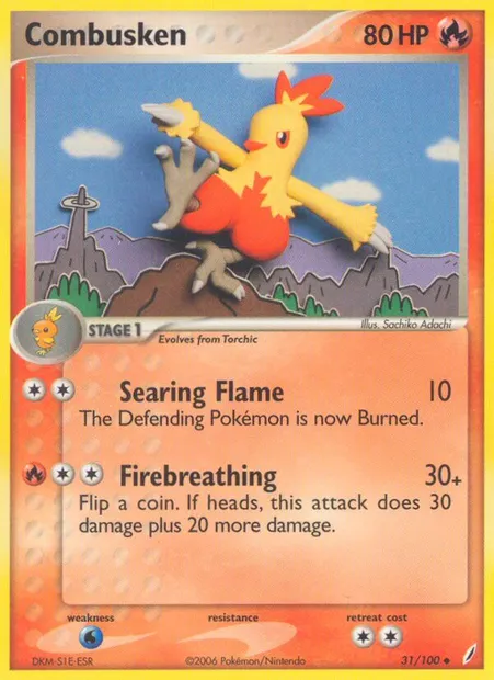 Combusken, Pokémon card CG 31 — Crystal Guardians set