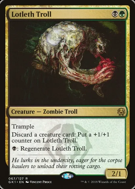 Lotleth Troll, Magic card GK1 67 — GRN Guild Kit set