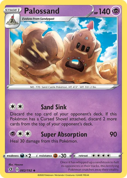 Palossand, Pokémon card RCL 82 — Rebel Clash set