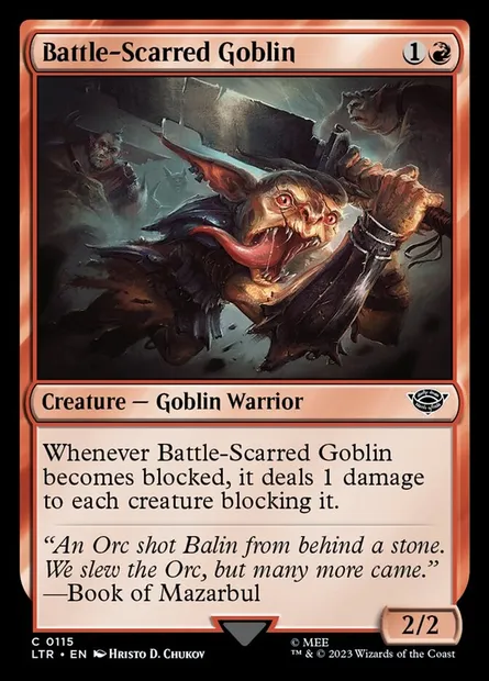 Battle-Scarred Goblin, Magic card LTR 115 — The Lord of the Rings: Tales of Middle-earth set