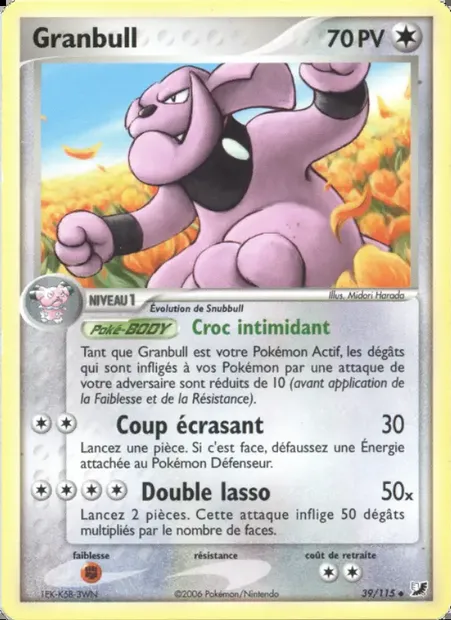 Granbull, carte Pokémon UF 39 — extension EX Forces Cachées
