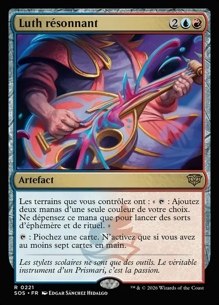 Luth résonnant, carte Magic SOS 221 — extension Secrets of Strixhaven