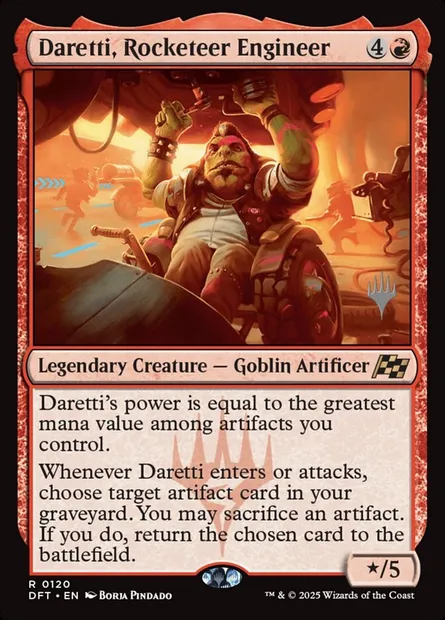 Daretti, Rocketeer Engineer, Magic card PDFT 120p — Aetherdrift Promos set