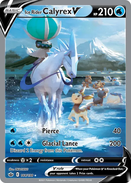 Ice Rider Calyrex V, Pokémon card CRE 164 — Chilling Reign set