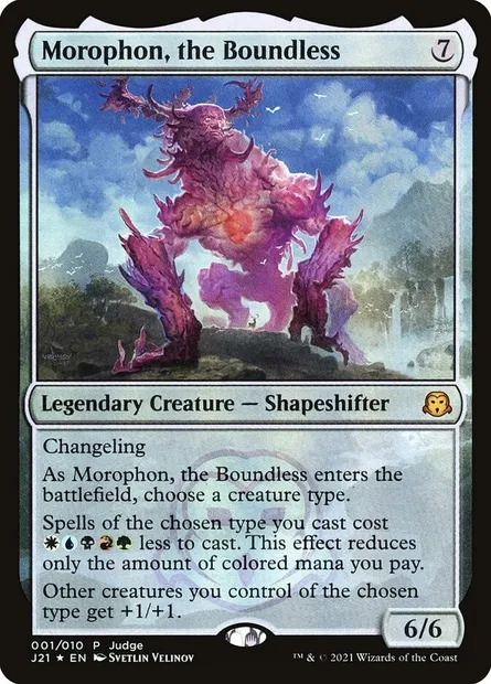 Morophon, the Boundless, Magic card PJ21 1 — Judge Gift Cards 2021 set