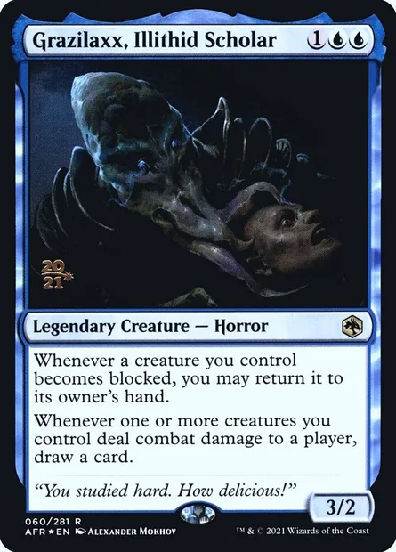 Grazilaxx, érudit illithid, carte Magic PAFR 60s — extension Adventures in the Forgotten Realms Promos