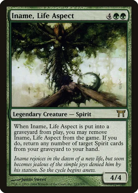 Iname, aspect de la Vie, carte Magic CHK 215 — extension Guerriers de Kamigawa