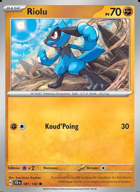 Riolu, carte Pokémon SCR 081 — extension Couronne Stellaire