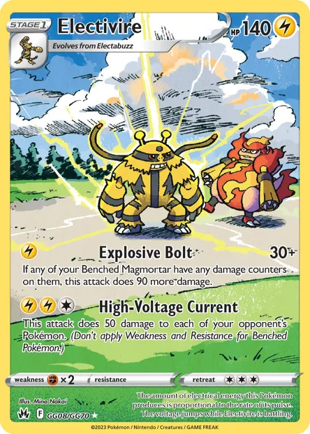 Electivire, Pokémon card CRZ GG08 — Crown Zenith set