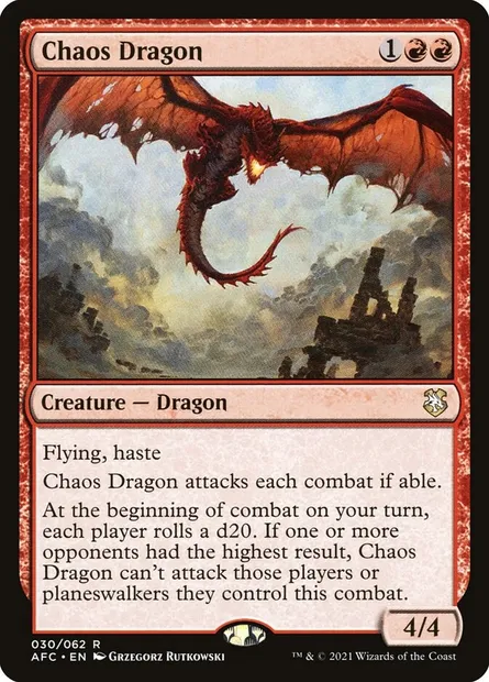 Chaos Dragon, Magic card AFC 30 — Forgotten Realms Commander set