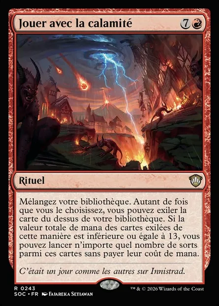 Jouer avec la calamité, carte Magic SOC 243 — extension Secrets of Strixhaven Commander