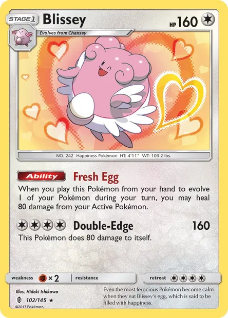 Blissey, Pokémon card GRI 102 — Guardians Rising set