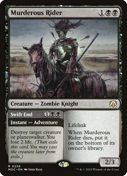 Murderous Rider // Swift End, Magic card MOC 258 — March of the Machine Commander set