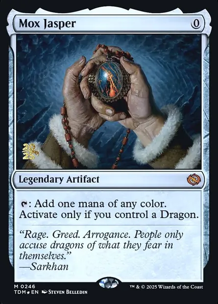 Mox de jaspe, carte Magic PTDM 246s — extension Tarkir: Dragonstorm Promos