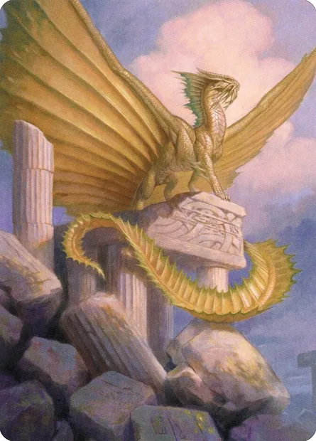 Ancient Gold Dragon // Ancient Gold Dragon, Magic card ACLB 5 — Battle for Baldur's Gate Art Series set