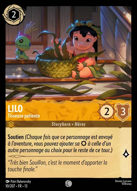 Lilo - Tisseuse patiente, carte Disney Lorcana CH13-010 — extension Invasion Epineuse!