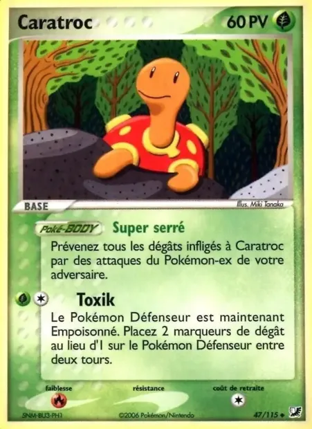 Caratroc, carte Pokémon UF 47 — extension EX Forces Cachées