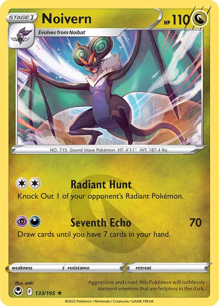 Noivern, Pokémon card SIT 133 — Silver Tempest set