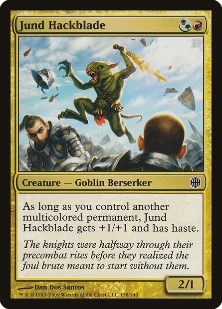 Jund Hackblade, Magic card ARB 138 — Alara Reborn set