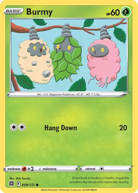 Burmy, Pokémon card BRS 009 — Brilliant Stars set