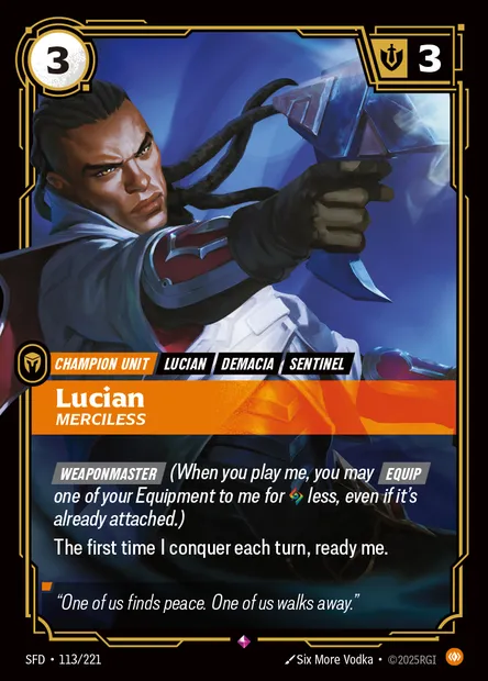 Lucian, Riftbound card SFD 113 — Spiritforged set