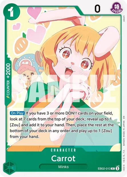 Carrot, One Piece card EB02-013 — Anime 25th Collection set