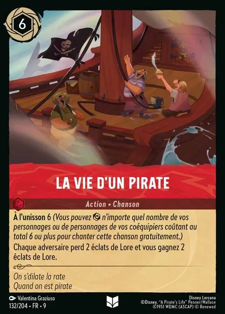 La vie d'un pirate, carte Disney Lorcana CH9-132 — extension Fabuleux