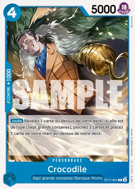 Crocodile, carte One Piece ST17-001 — extension BLEU Don Quijote Doflamingo