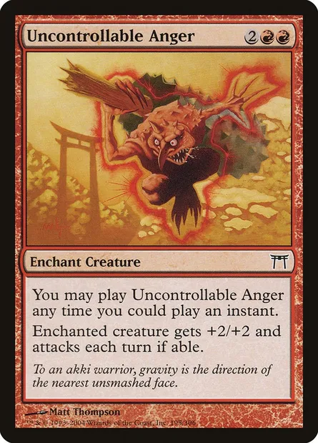 Uncontrollable Anger, Magic card CHK 195 — Champions of Kamigawa set