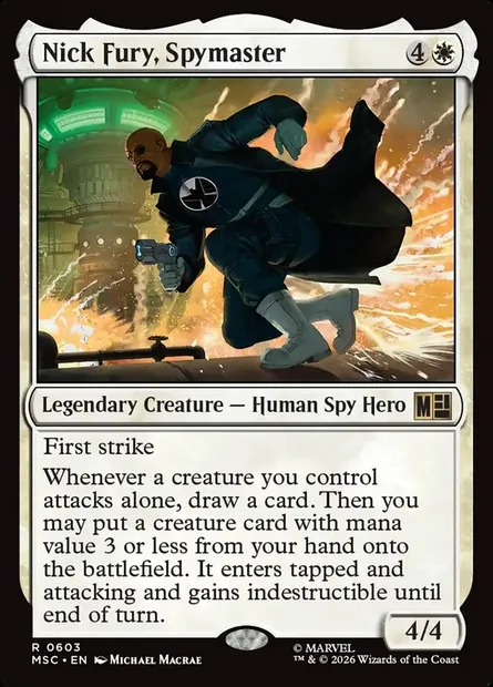 Nick Fury, Spymaster, Magic card MSC 603 — Marvel Super Heroes Commander set
