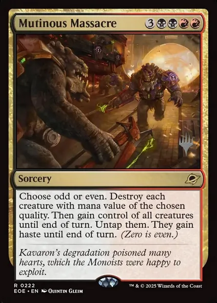 Mutinous Massacre, Magic card PEOE 222p — Edge of Eternities Promos set